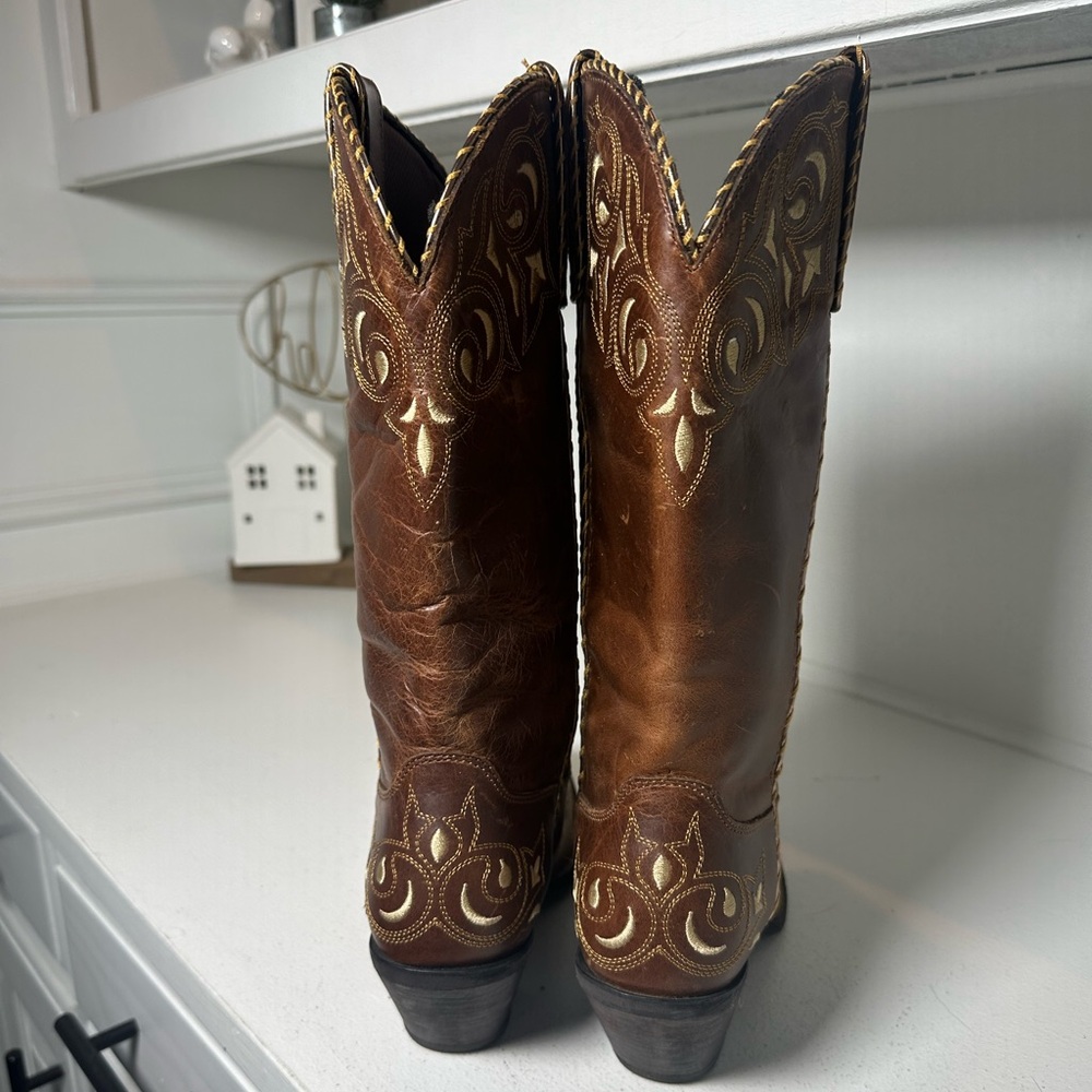 **SOLD**Durango Western Cowboy Boots Women’s 7 Brown Leather Embroidered Floral - Picture 4 of 7